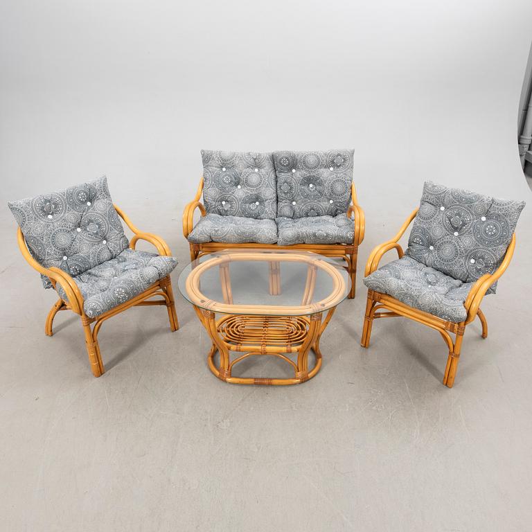 Möbelgrupp, 4 delar, rotting, 1900-talets senare del.