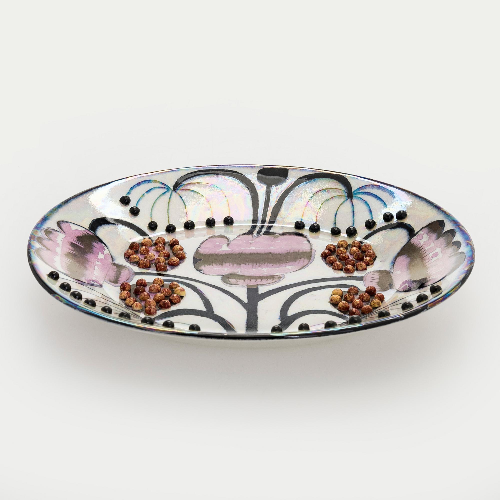 Birger Kaipiainen, dekorationstallrik, stengods signerad Kaipiainen, Arabia.