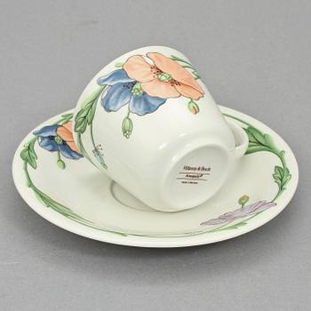 KAFFESERVISDELAR, 23 st, porslin, "Amapola", Villeroy & Boch, Tyskland, 1990-tal.