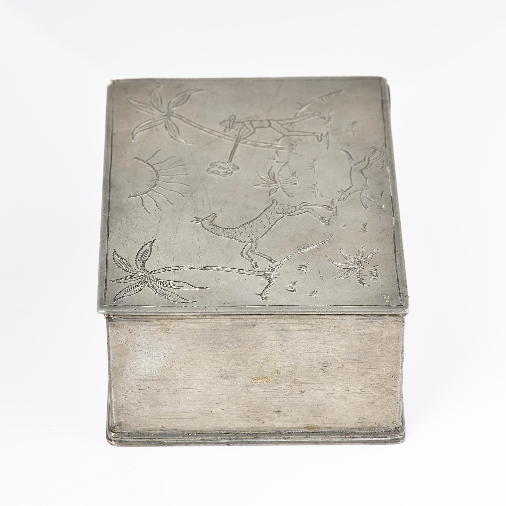 Nils Fougstedt, attributed to, a lidded box, Herman Bergman konstgjuteri, Stockholm, 1927.