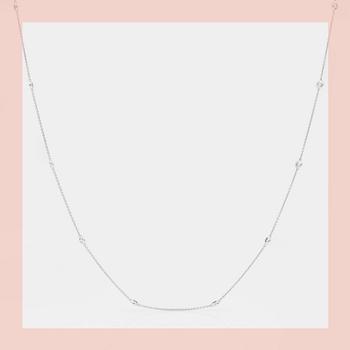 HALSBAND, 80cm kedja med 21 briljanter, totalt ca 0.95ct.