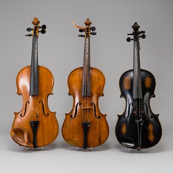 Three Swedish first half of the 20th century violins.