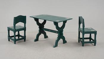 BORD samt STOLAR, 1+2, barockstil, 1800-talets slut.
