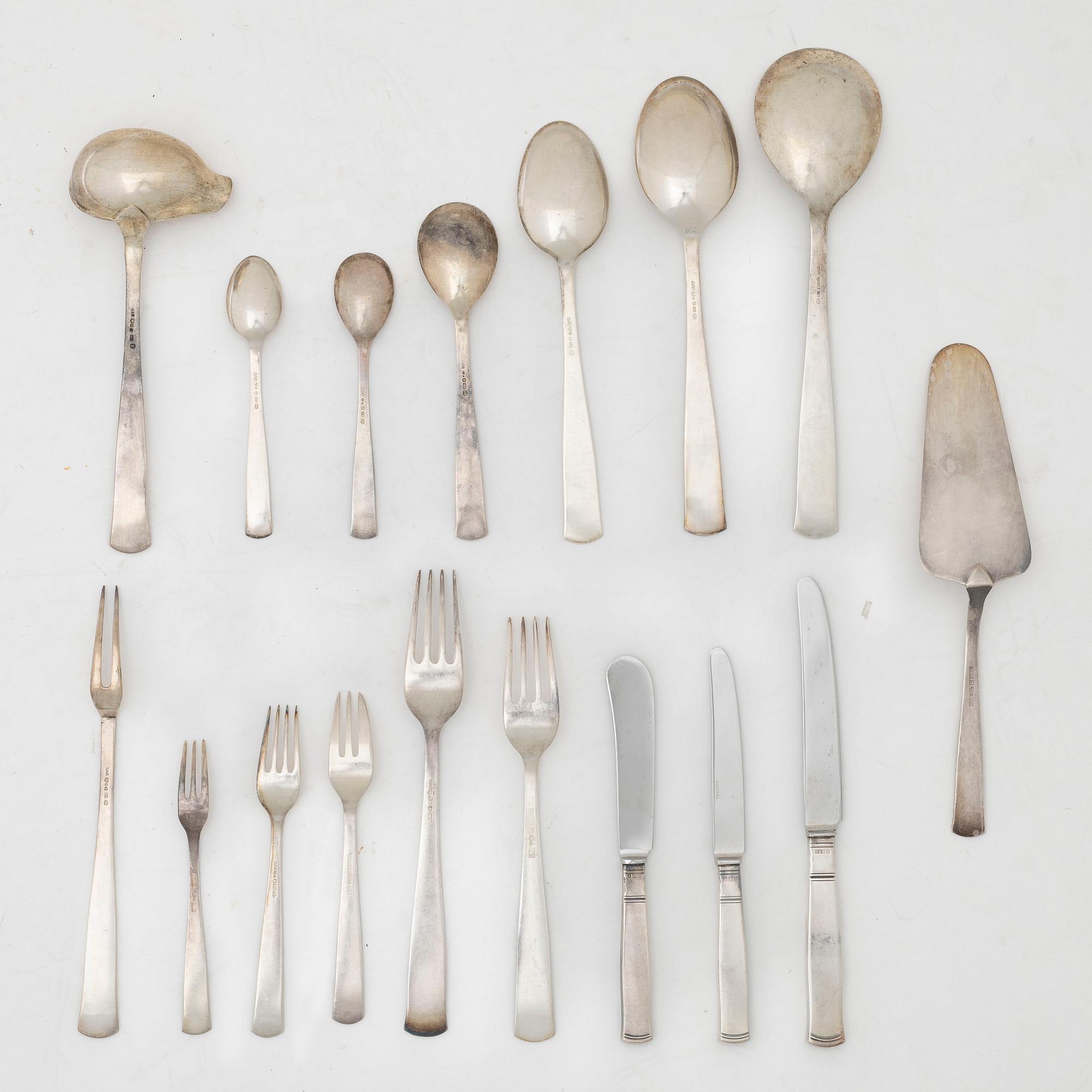 Jacob Ängman, Cutlery service, 108 pieces, silver, model "Rosenholm", GAB.