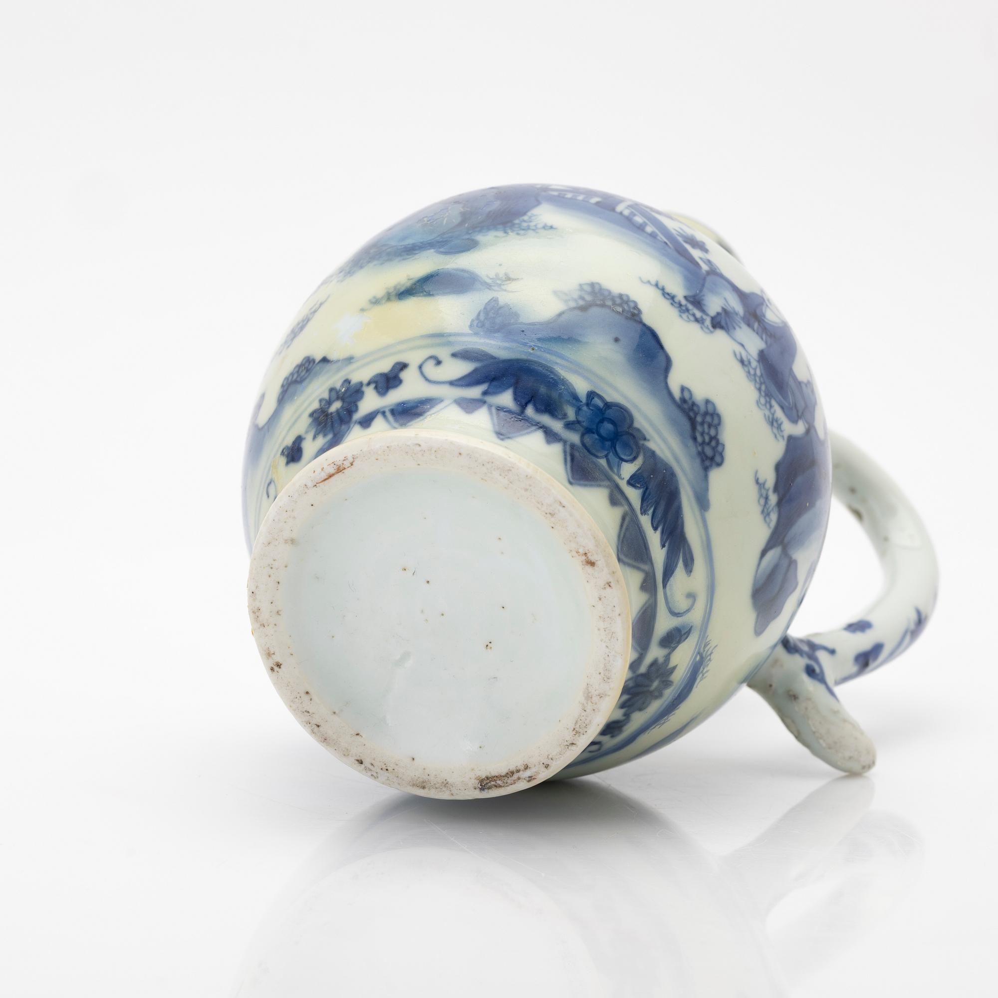 Kanna, porslin, Transition, Kina, 1600-talets mitt.