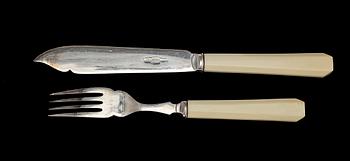 FISKBESTICK, 24 delar, pläter, Sheffield, England 1900-tal.