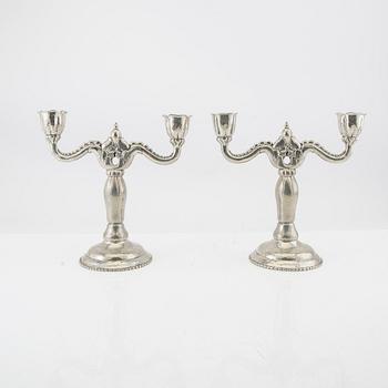 Candelabras, a pair from Denmark, first half of the 20th century, pewter.