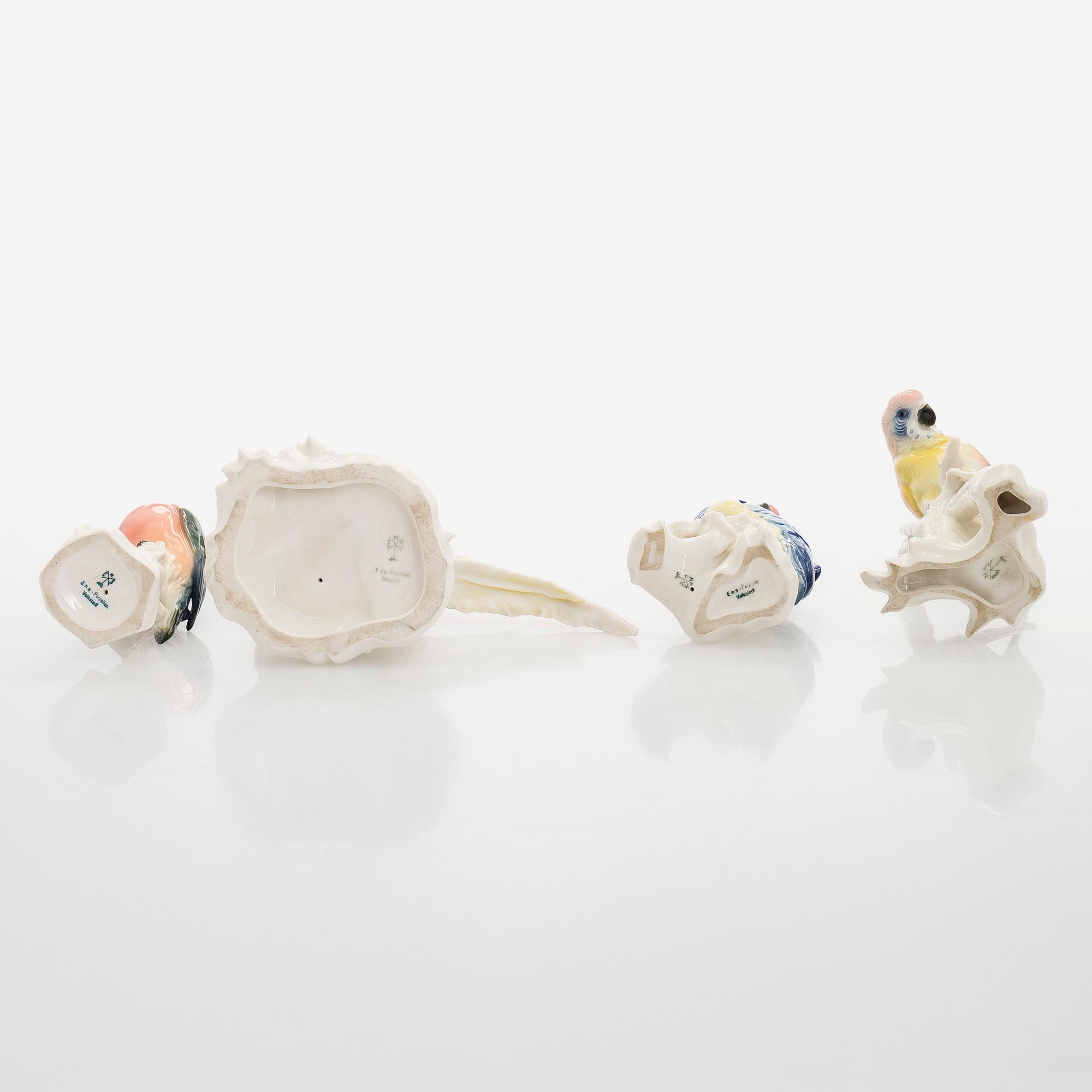 Figuriner, porslin, 4st, Karl Ens, Volksted Tyskland, 1900-tal.