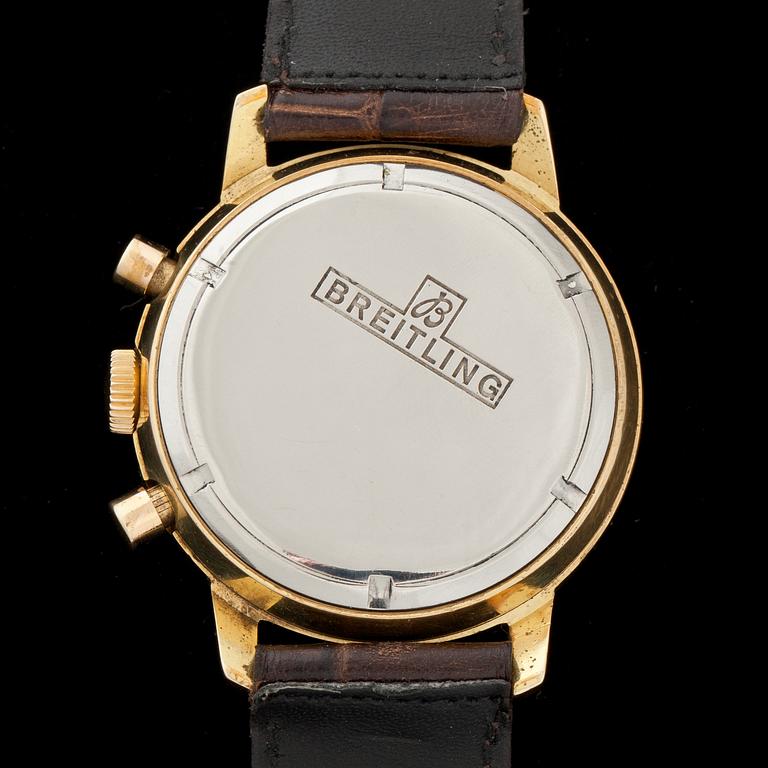 ARMBANDSUR, herr, gulddoublé och stål, Breitling Chronograph, Geneve, 1950-tal.