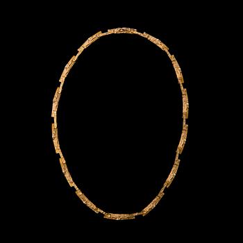 BJÖRN WECKSTRÖM, NECKLACE, "Tundra", 14K gold. Lapponia 1986.