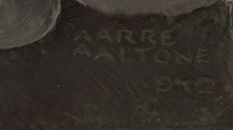 AARRE AALTONEN, skulptur, brons, sign o dat 1942 i godset.