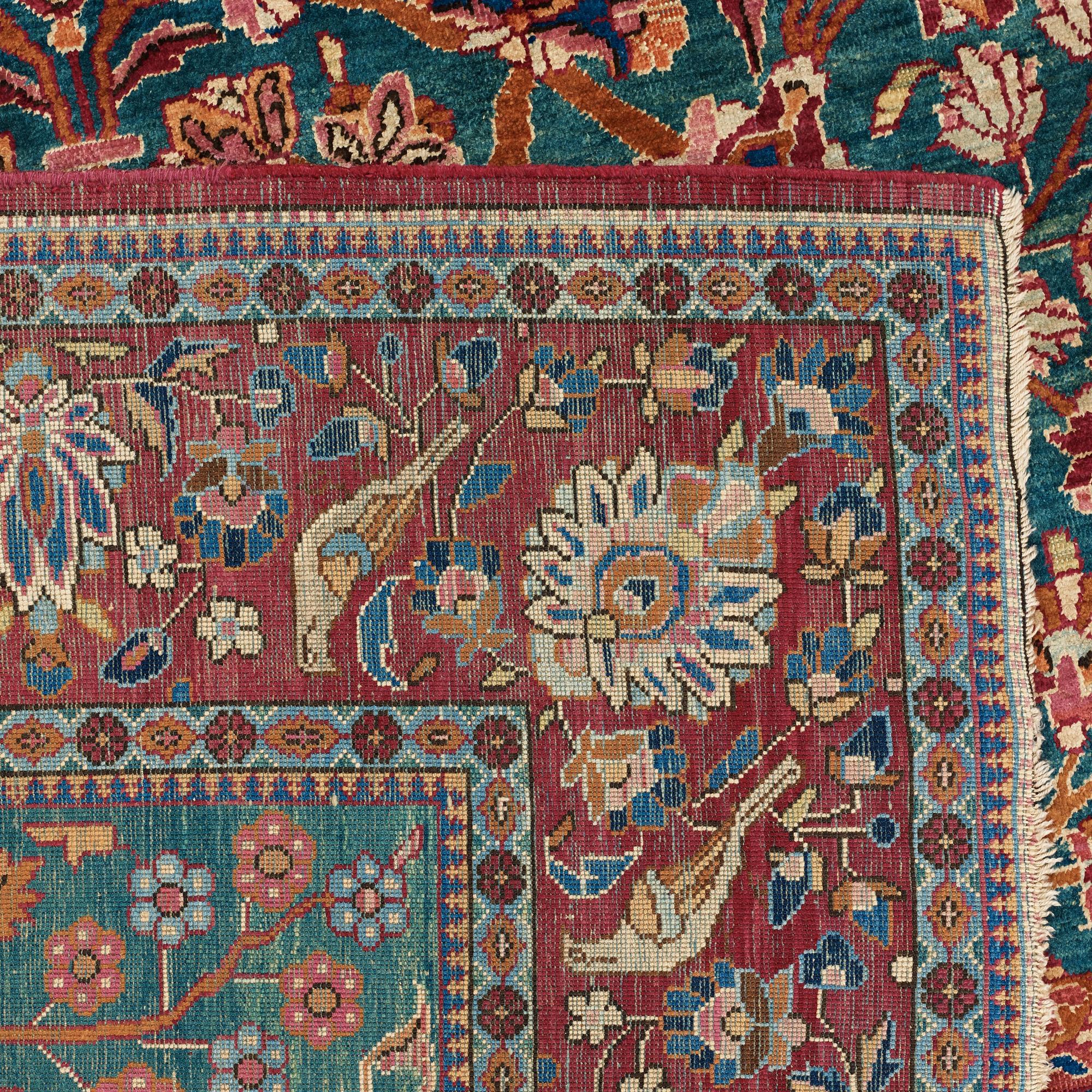 SEMI-ANTIQUE SILK KASHAN. 156,5 x 103,5 cm.