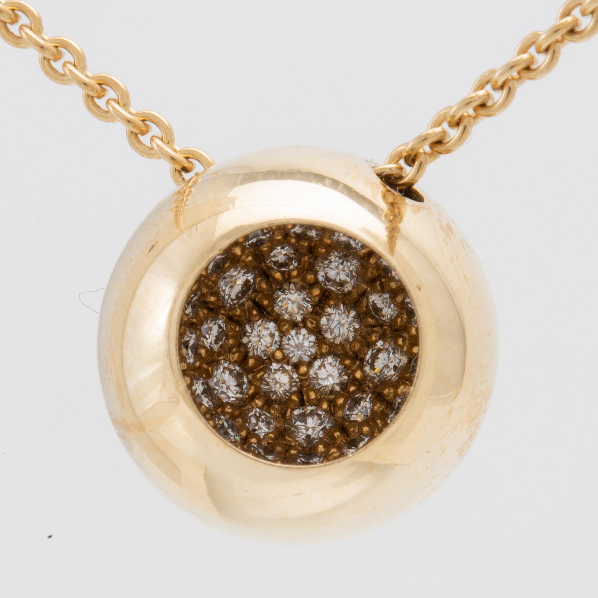 Jacqueline Rabun 18K gold necklace "Cave" set with round brilliant-cut diamonds, for Georg Jensen.