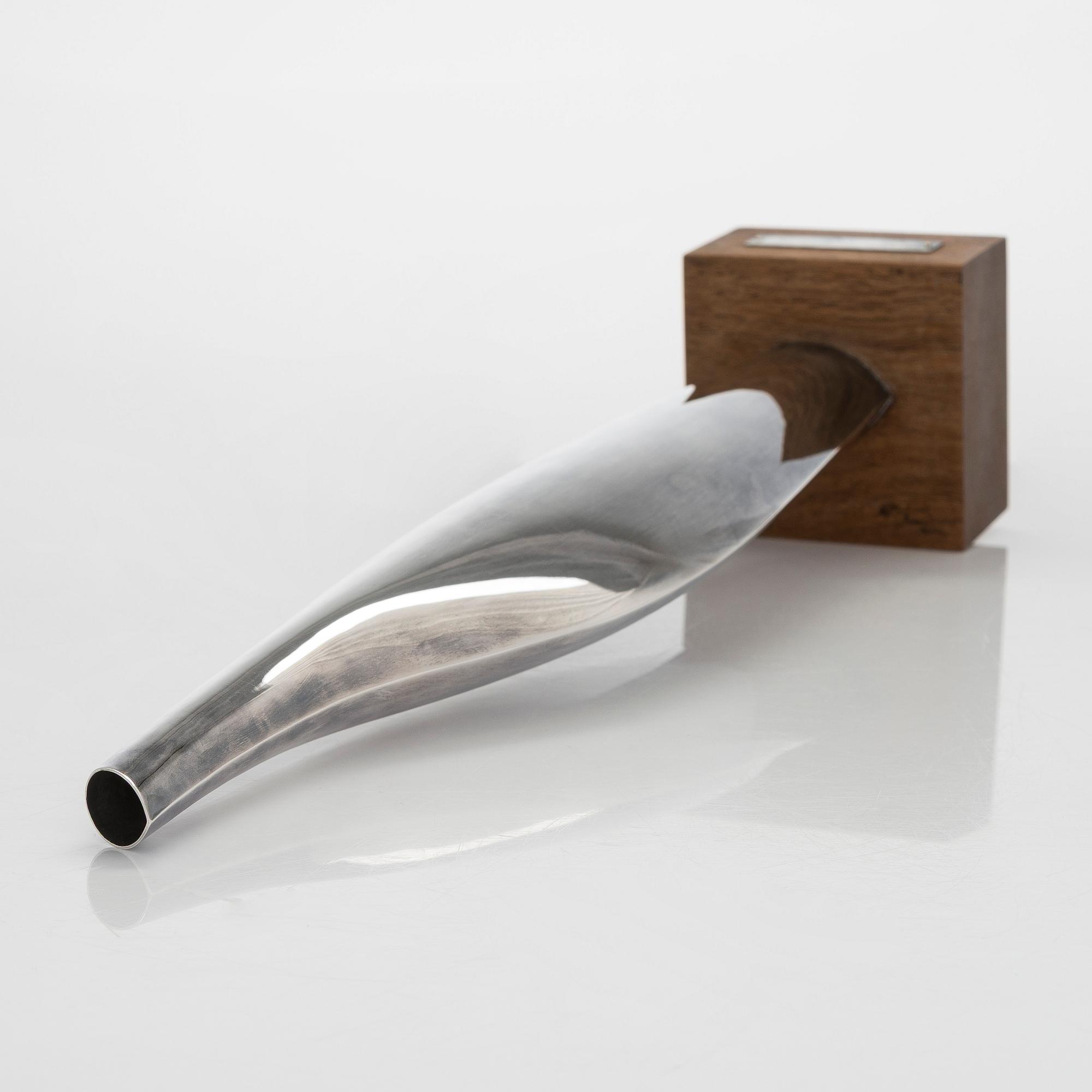 Tapio Wirkkala, a silver and rosewood vase, Kultakeskus, Hämeenlinna 1967.
