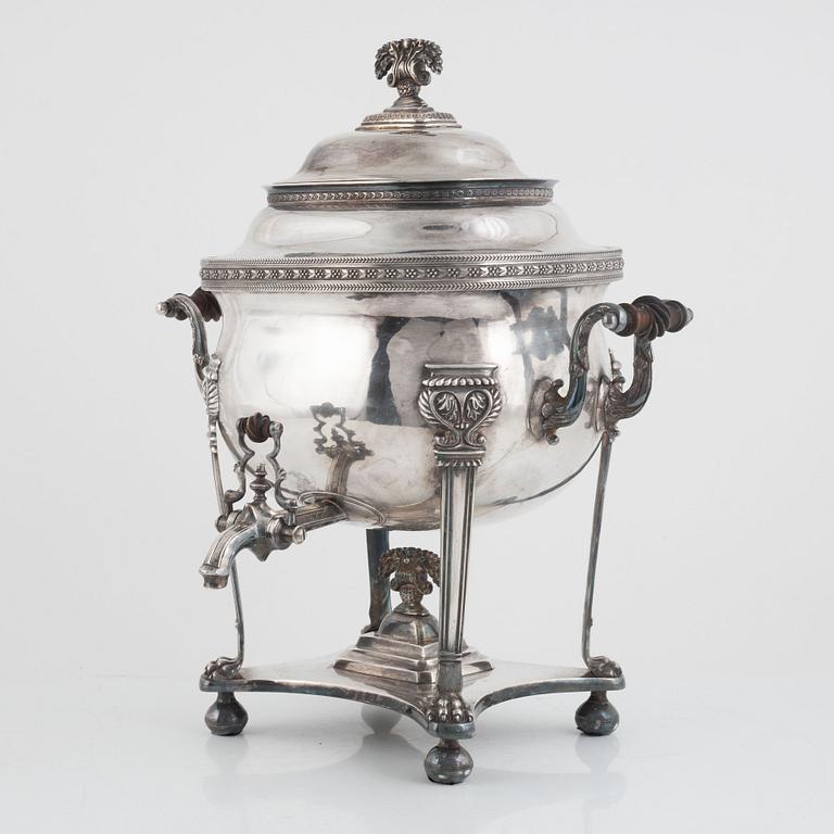 A Silver Plated Empire Style Samovar, circa 1900.