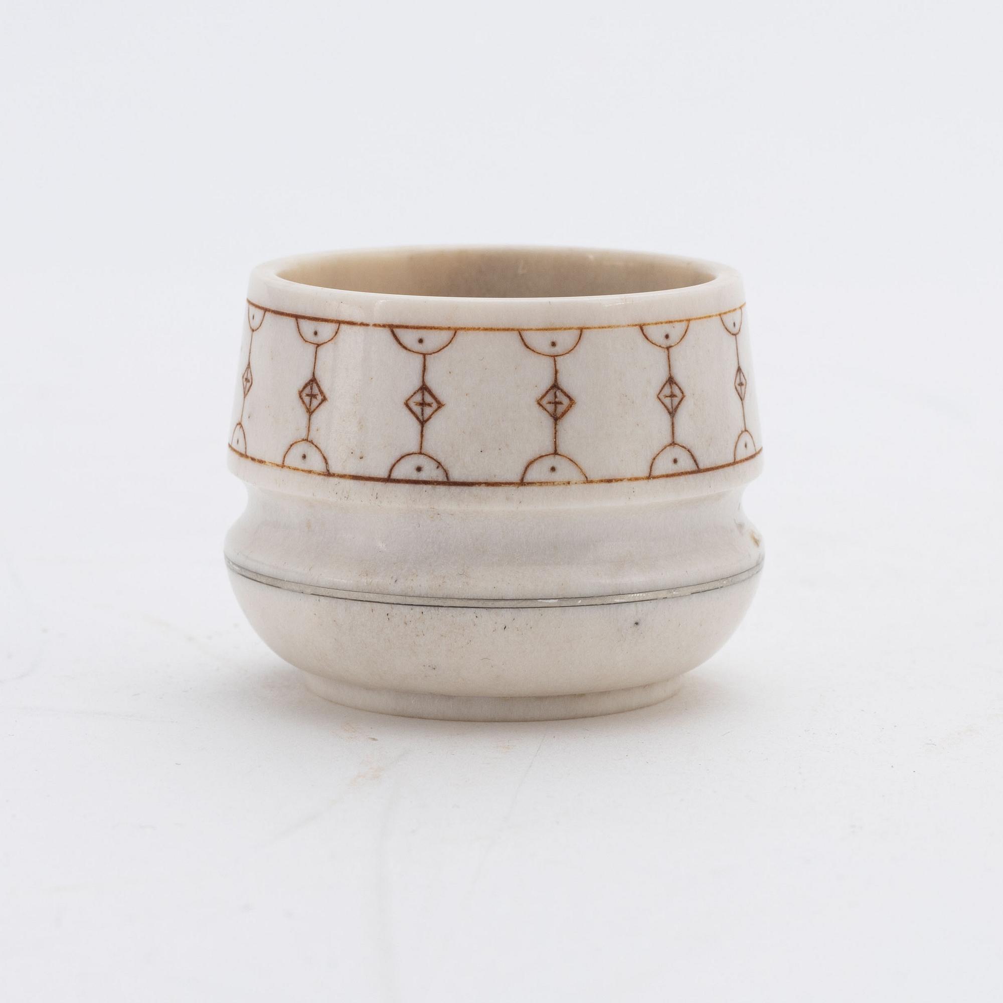 A small engraved reindeer bowl by Bertil Fällman, signed and dated -98.