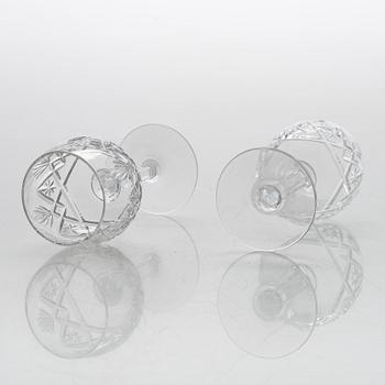 An 'Yrjö' crystal glassware set, 58 pieces, Riihimäen Lasi, Finland, latter half of the 20th century.