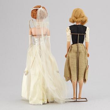 A set of two 1960's Barbiedolls with accessories, Mattel.