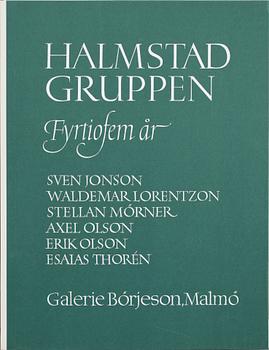 GRAFIKMAPP, "Halmstadgruppen 45 år". 6 st litografier, signerade, bla. Sven jonson. Nr 274/350.