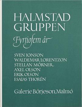 GRAFIKMAPP, "Halmstadgruppen 45 år". 6 st litografier, signerade, bla. Sven jonson. Nr 274/350.