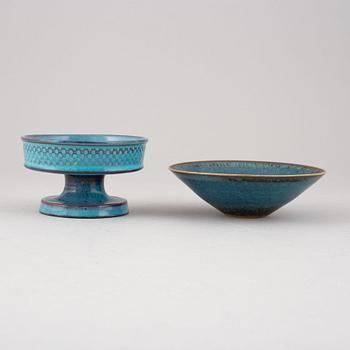 Stig Lindberg, two ceramic bowls, Gustavsberg studio.