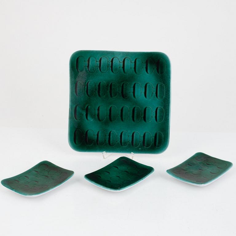 Anna-Lisa Thomson, a set of four dishes, Upsala-Ekeby.