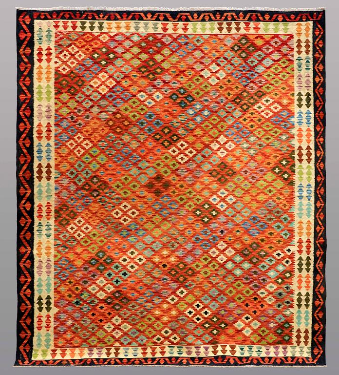 A RUG, kilim, ca 241 x 209 cm.