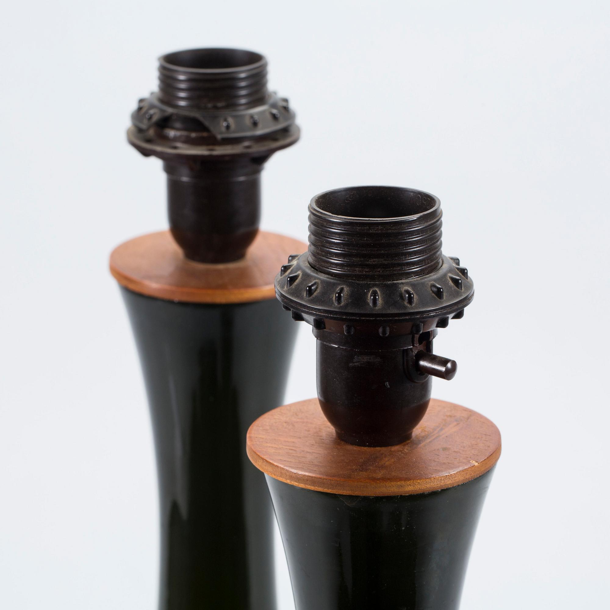 BORDSLAMPOR, glas, Bergboms. 1900-talets mitt/andra hälft.