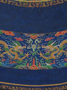 Förfadersporträtt, Qingdynastin, 1800-tal. Med signatur.