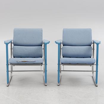 Yrjö Kukkapuro, a pair of "Experiment" armchairs, Avarte 1980s.