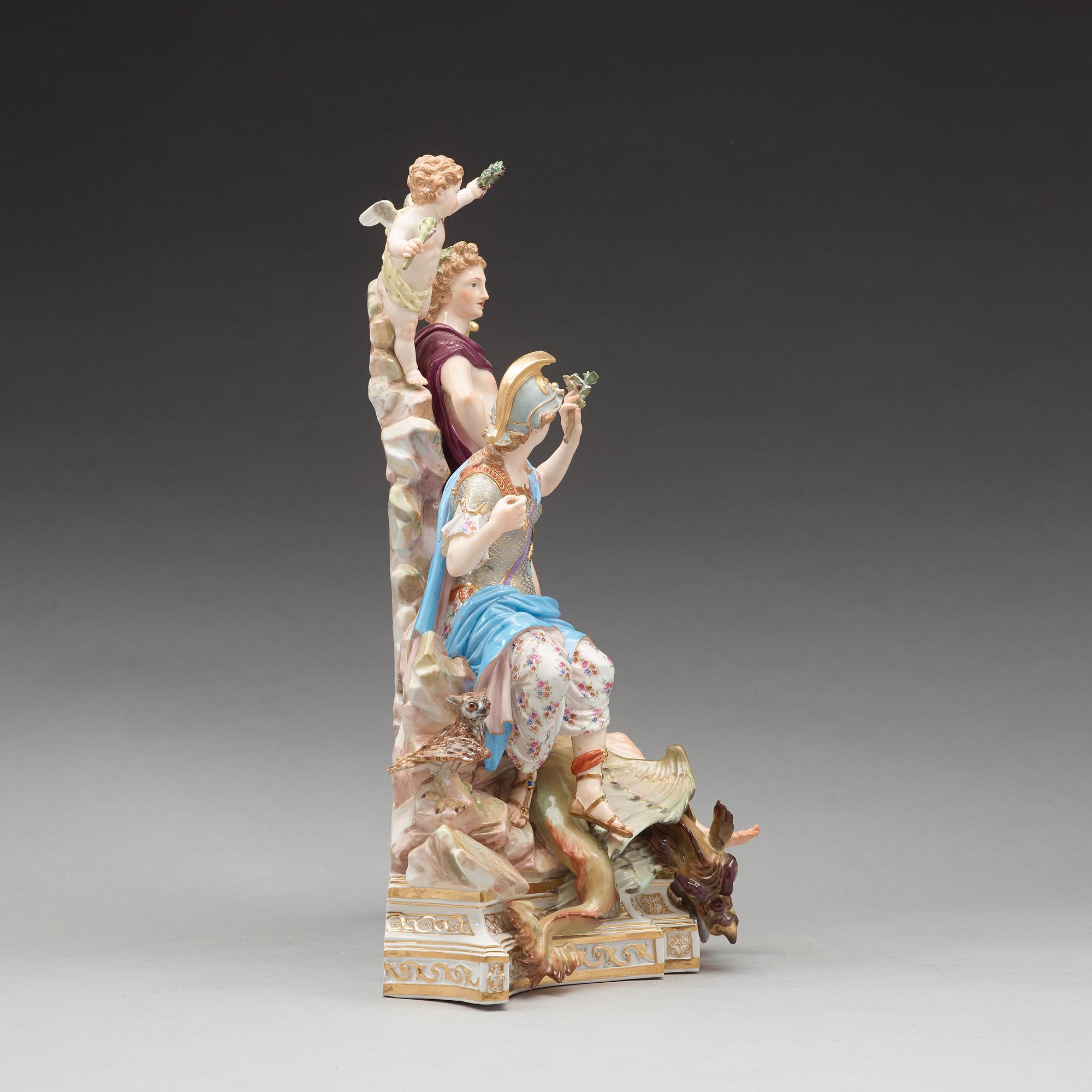 A Meissen Allegorical figure group, ca 1900.