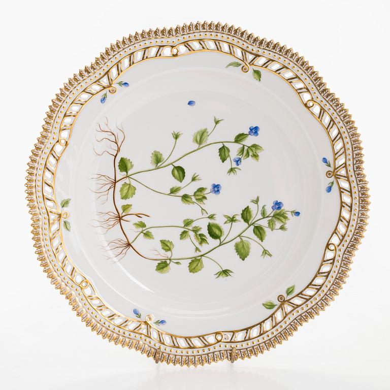 A "Flora Danica" porcelain plate, Royal Copenhagen, Denmark, 20th century.