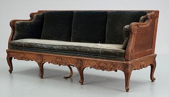 TRÅGSOFFA, rokokostil, 1800-tal.