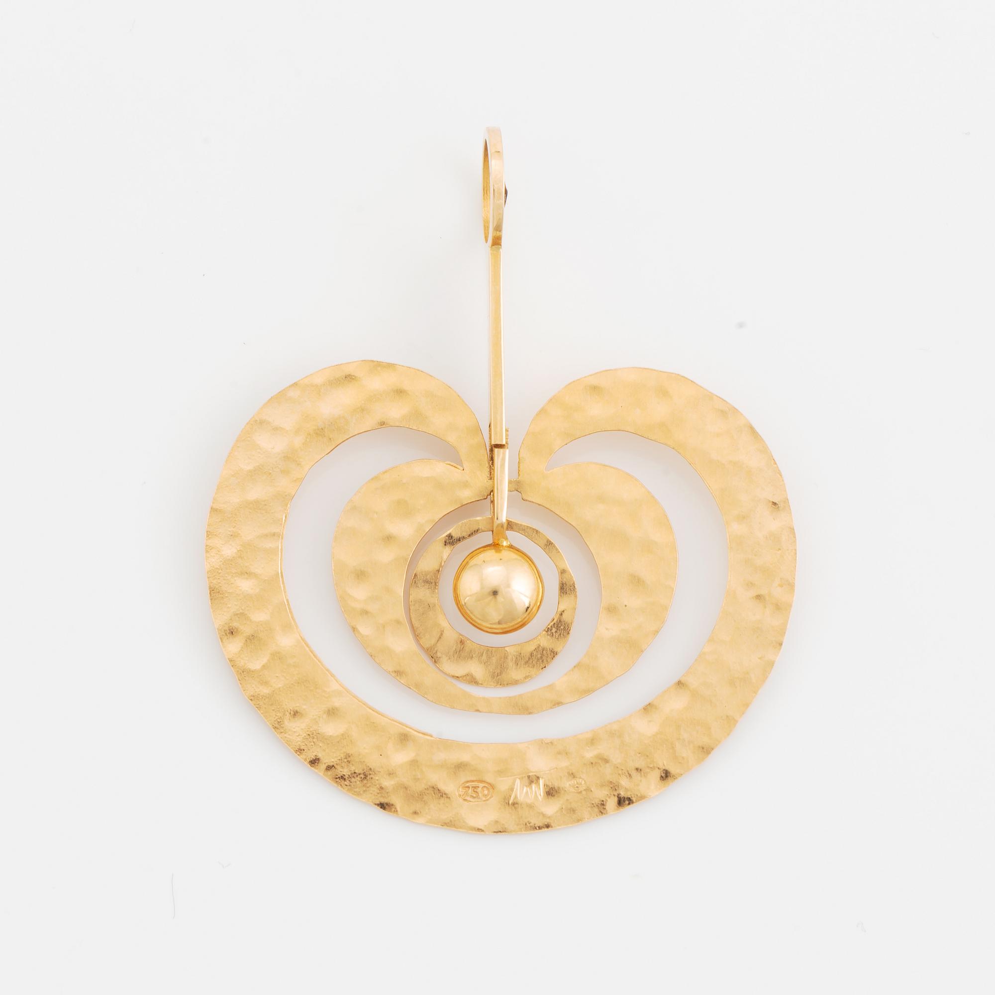 Tapio Wirkkala, hänge, "äpple", 18K guld.