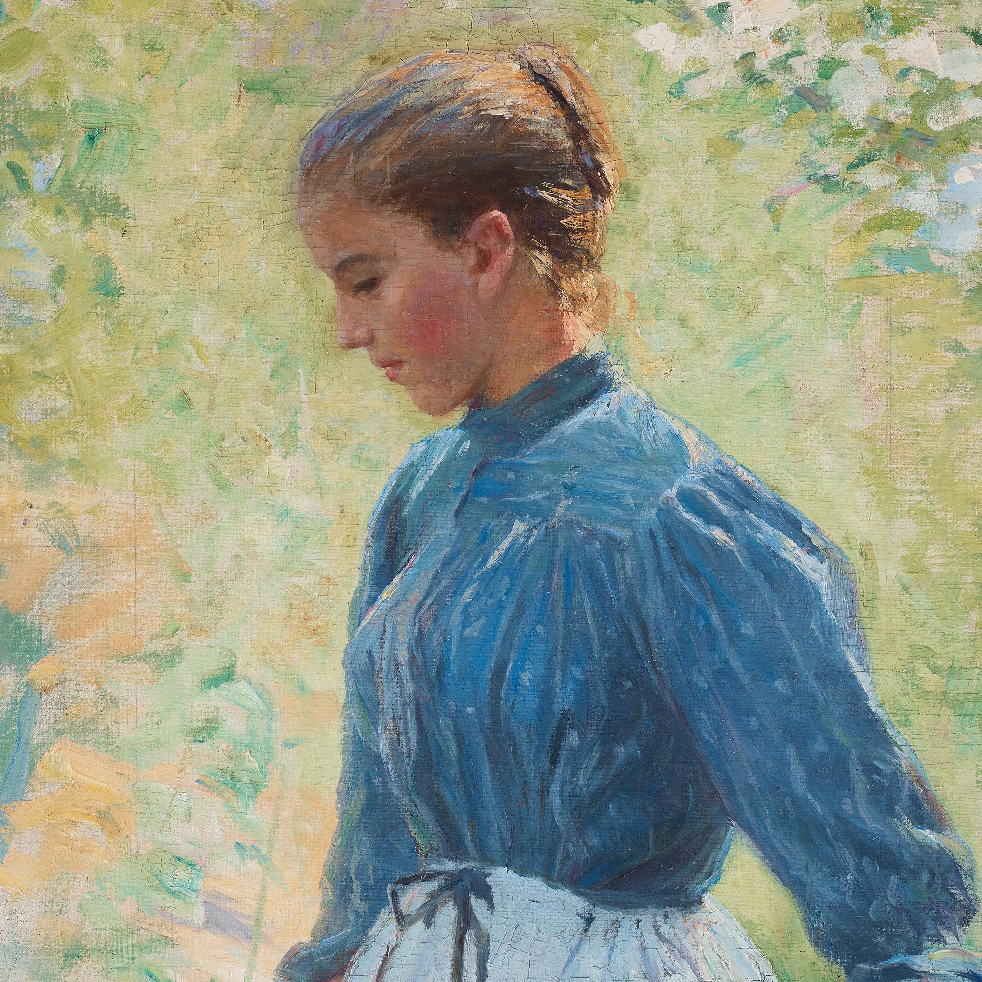 Gottfrid Kallstenius, Förälskat par, trädgårdsmotiv från Grez.