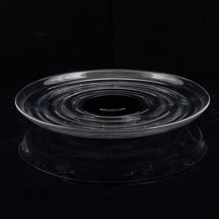 Simon Gate, a glass dish model "GU 113", Orrefors, 1930's.