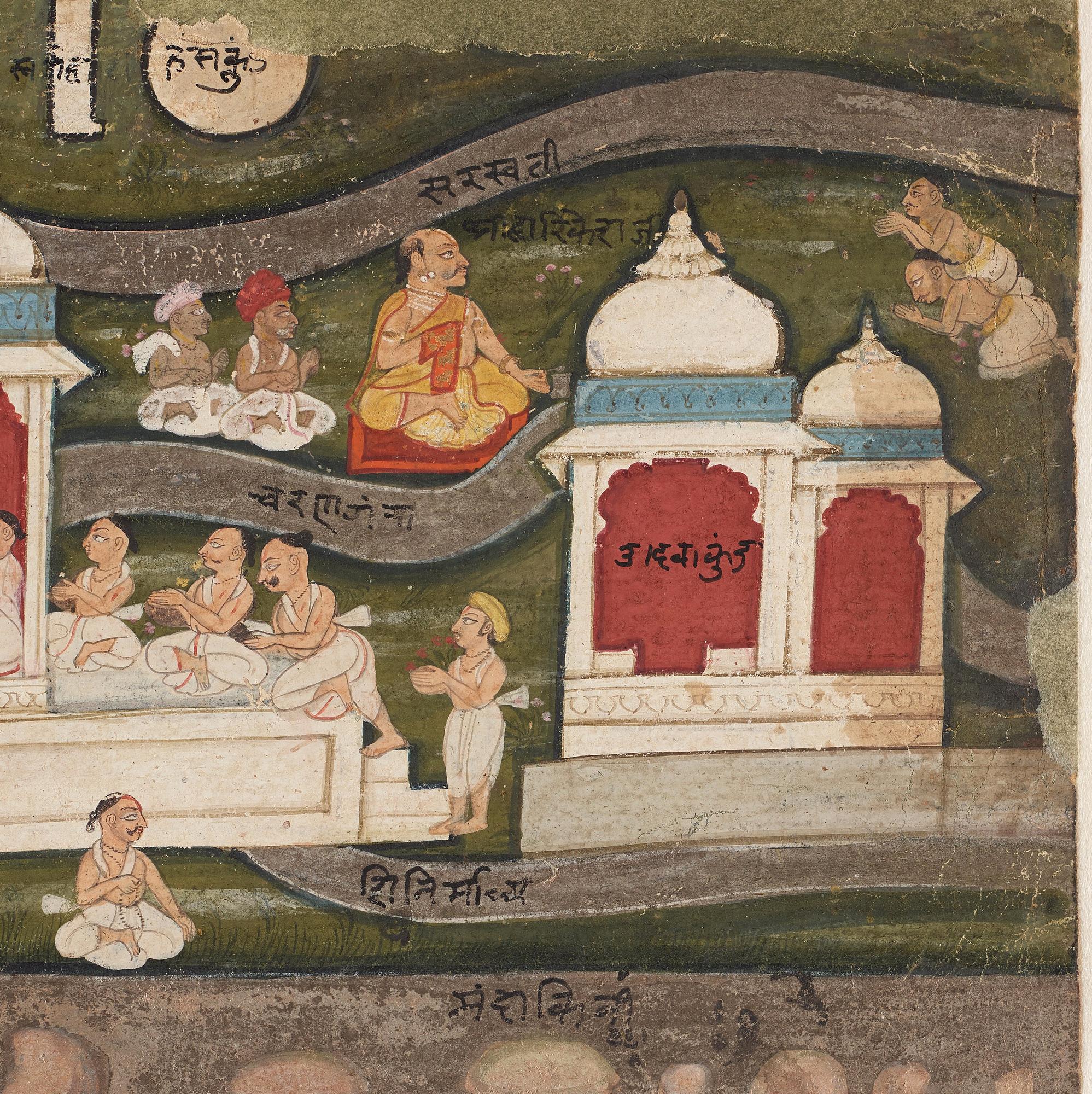 MÅLNING, guache, med silver och guld på papper. Indien, Rajastan, sent 1800-tal.
