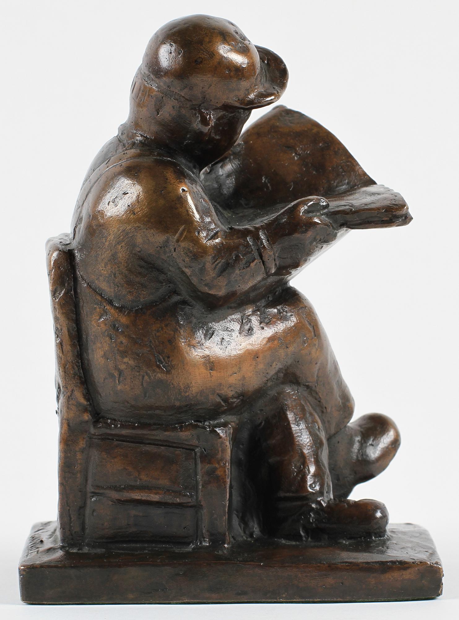 SVEN LUNDQVIST, skulptur, brons, sign. Gjutarmärkt Herman Bergman.