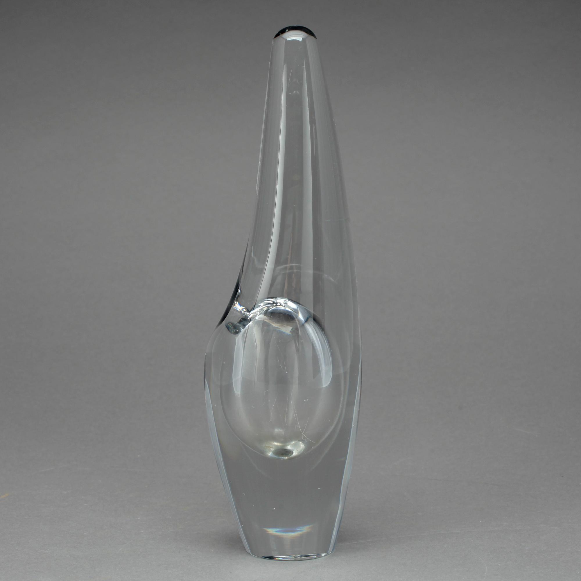 VAS, glas, Orkidea, Timo Sarpaneva, Iittala, signerad och daterad -56.