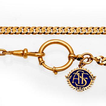 An 18K gold watch chain.