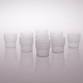 TAPIO WIRKKALA, GLASSERVISDELAR, 20 delar, "Paadar", Iittala, 1970-tal.
