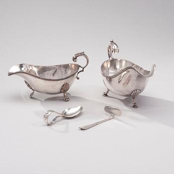 SÅSSNIPOR 2 ST, MEDICINSKED OCH KNUFFARE, nysilver och  försilvrade, Barker Brothers, England, tidigt 1900-tal.