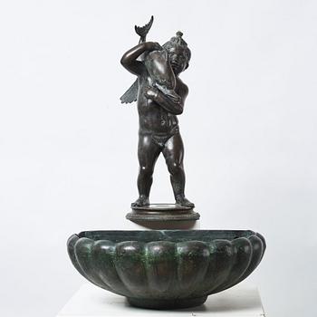 FONTÄNSKULPTUR, efter antiken, omkring år 1900.