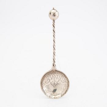 A Swedish 18th century silver spoon mark of J Collin Stockholm, weight 36 grams.