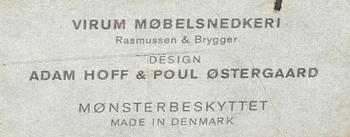 ADAM HOFF POUL ØSTERGAARD, herrbetjänt, Virum Möbelsnickeri Danmark 1900-talets andra hälft.