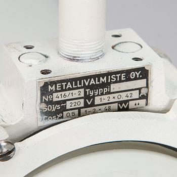 Teollisuusvalaisin / kattovalaisin, Metallivalmiste Oy, 1900-luvun puoliväli.