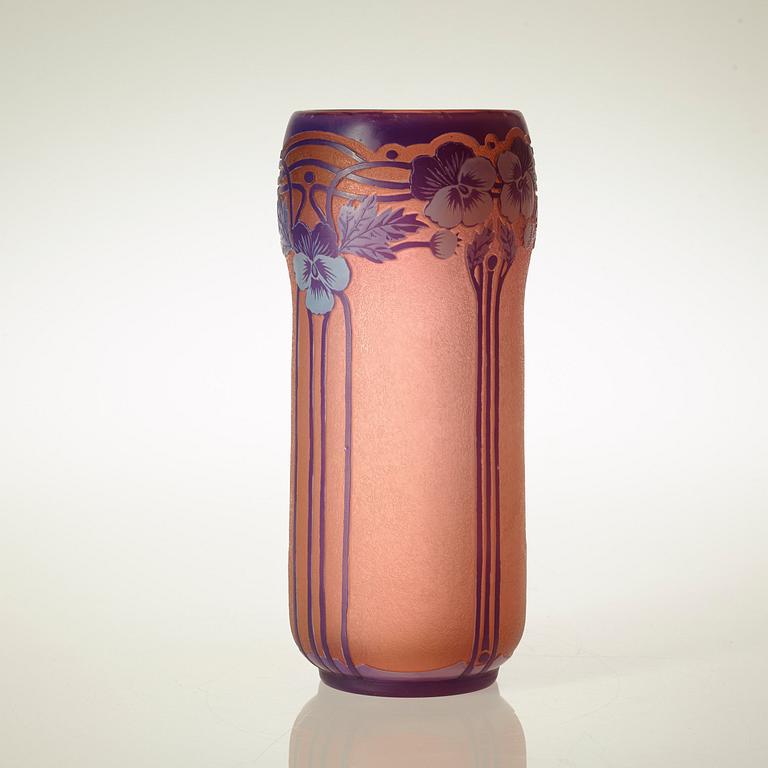 A Fritz Blomqvist Art Nouveau cameo glass vase, Orrefors 1915.