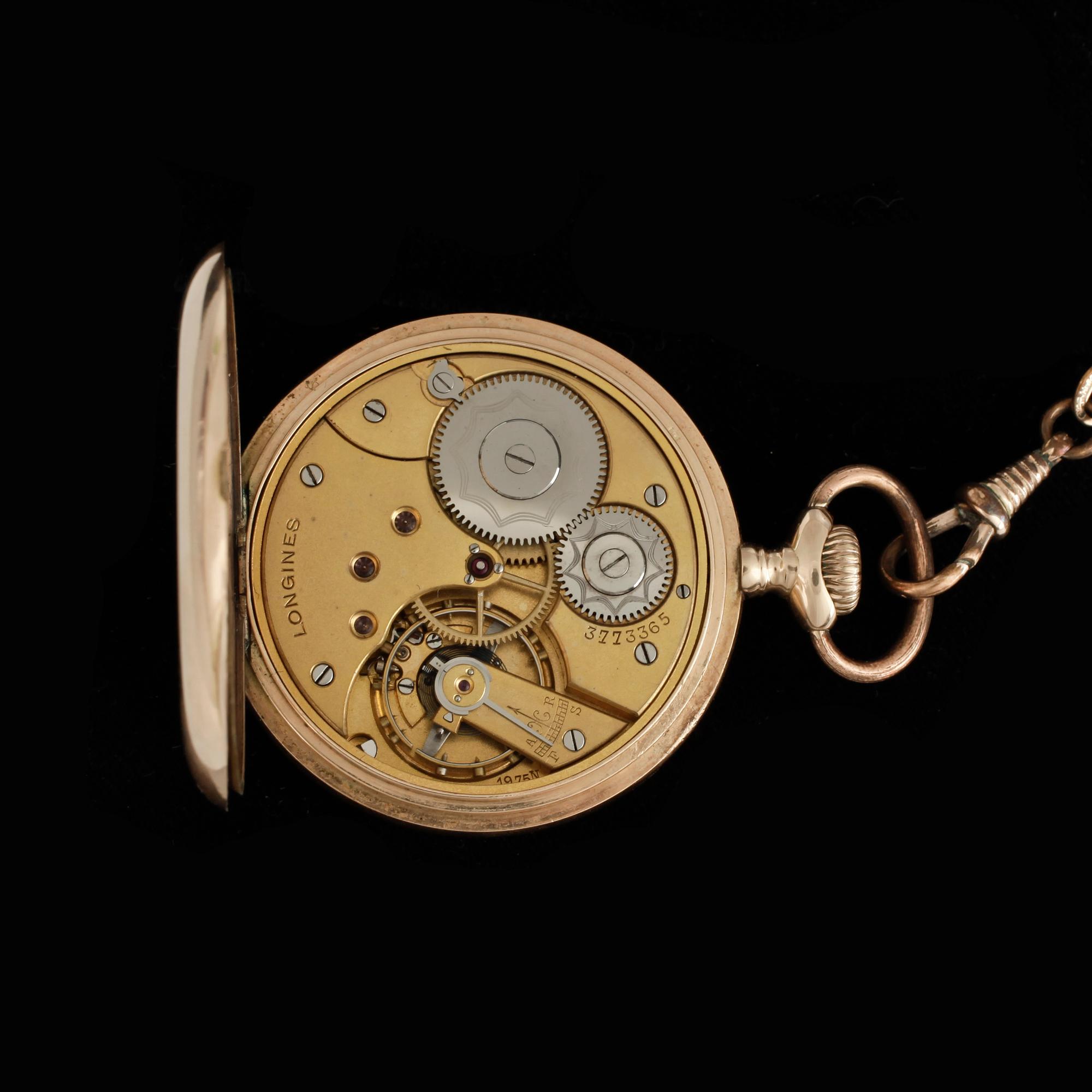 HERRFICKUR, guld 14K, Longines, 1920-tal. Vikt tot ca 84 gram.