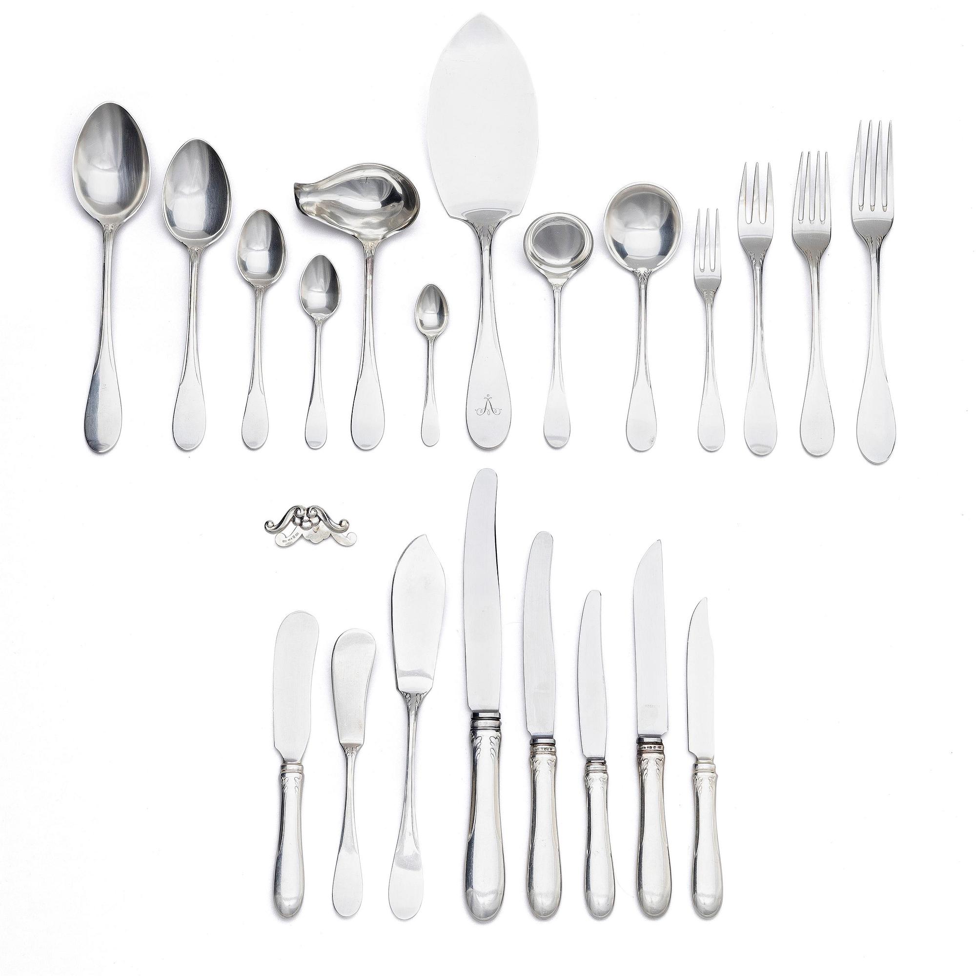 A silverware set, model 'I', 175 pieces, W.A. Bolin, Stockholm 1931-1957.