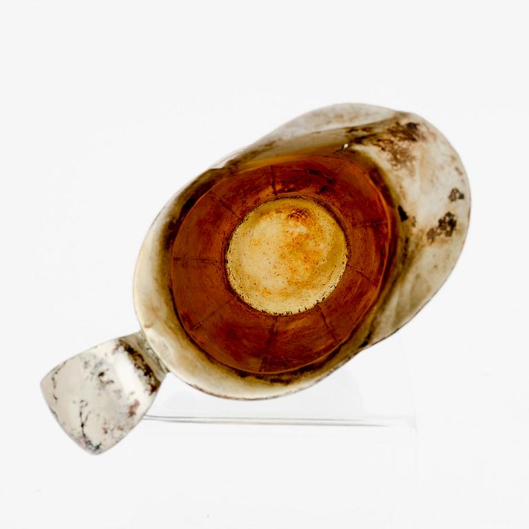 A Swedish 19t century silver creamer mark of JP Hjulström Västerås 1844, weight 74 grams.